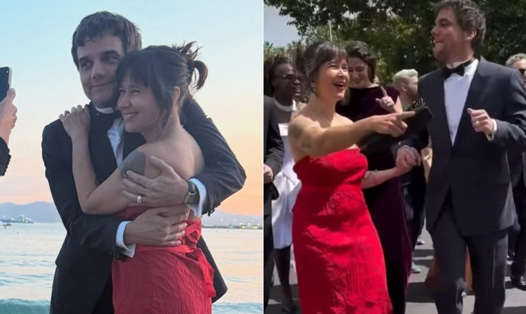 Wagner Moura e esposa posam juntos nos bastidores de Cannes